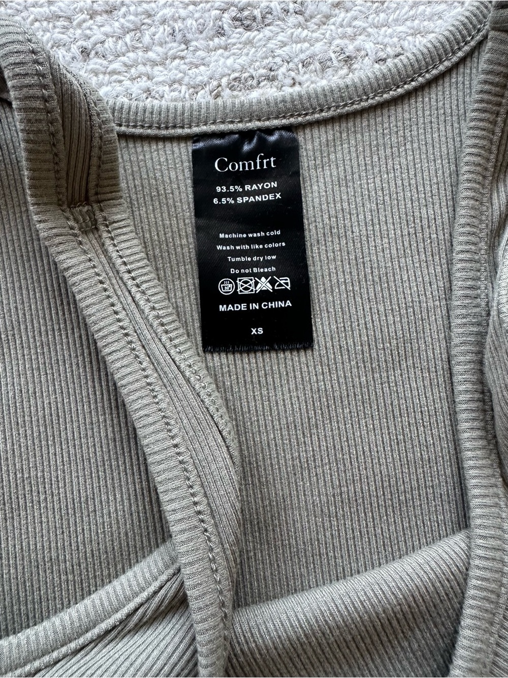 Comfrt Ribbed Tank & Short Set in Sage Green - Picture 5 of 6
